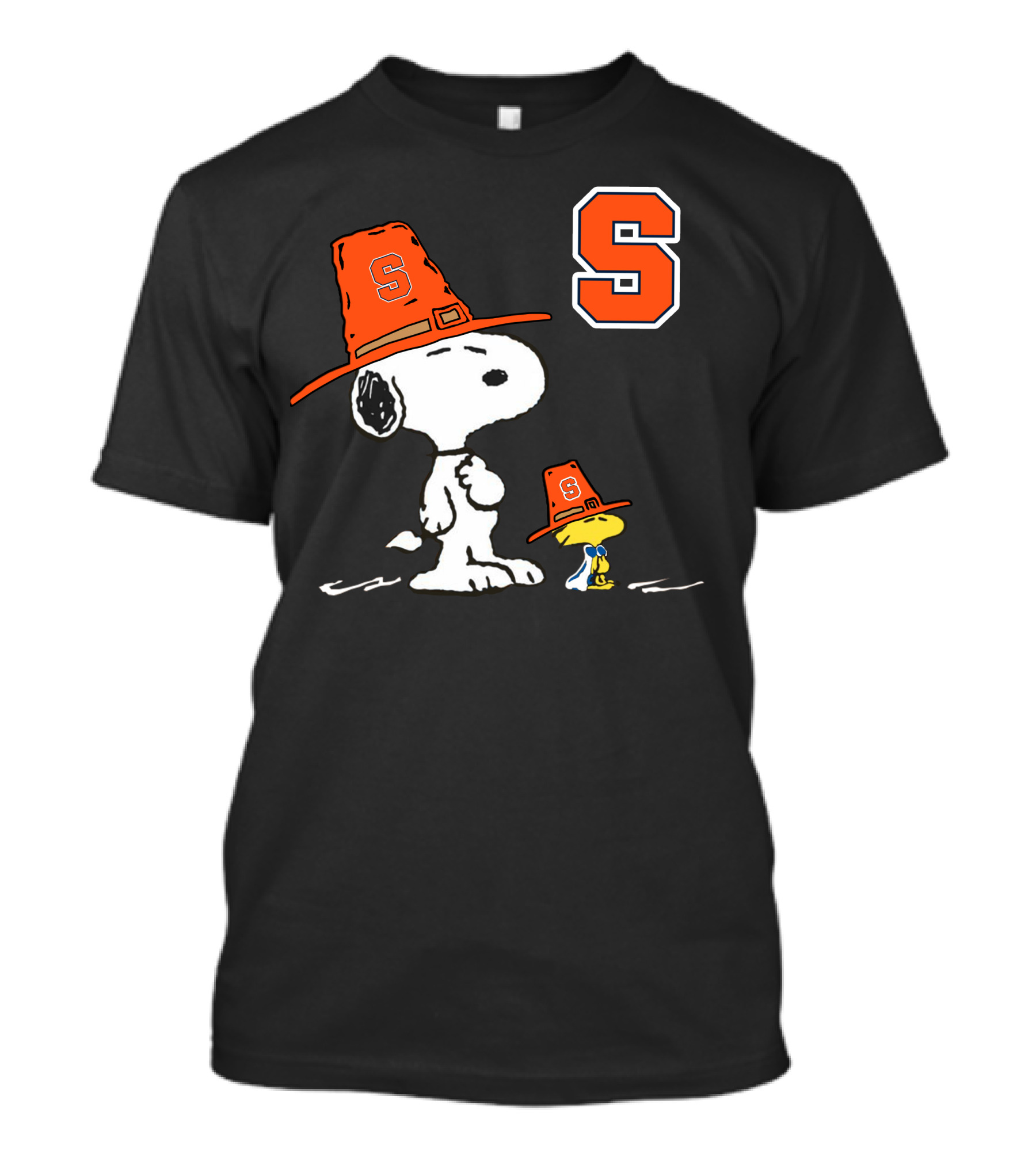 Syracuse Orange Snoopy Woodstock Pilgrim Hats T-Shirt
