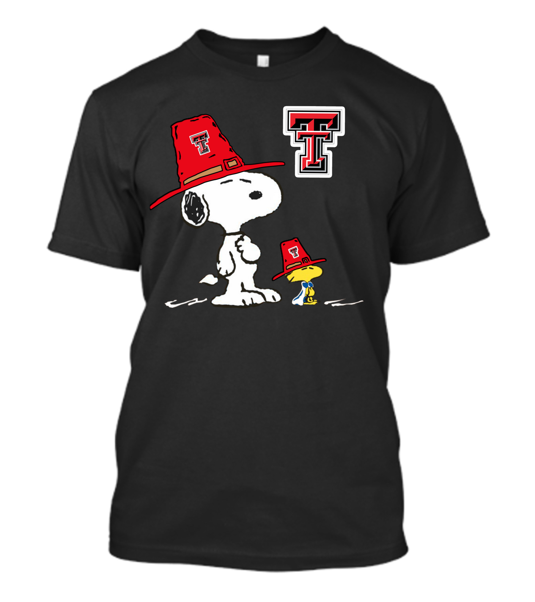 Texas Tech Red Raiders Snoopy Woodstock TTU Hat T-Shirt