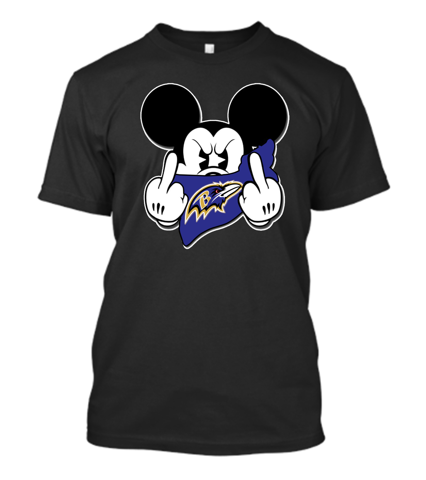 Mickey Mouse Baltimore Ravens Middle Fingers T-Shirt