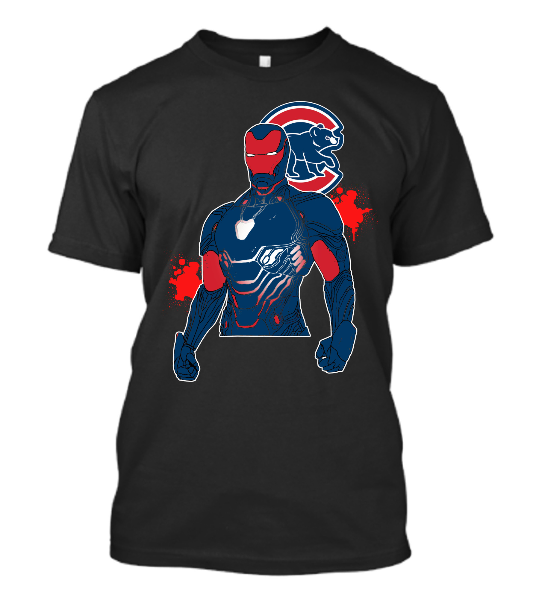 Iron Man Meets Chicago Cubs Crossover T-Shirt