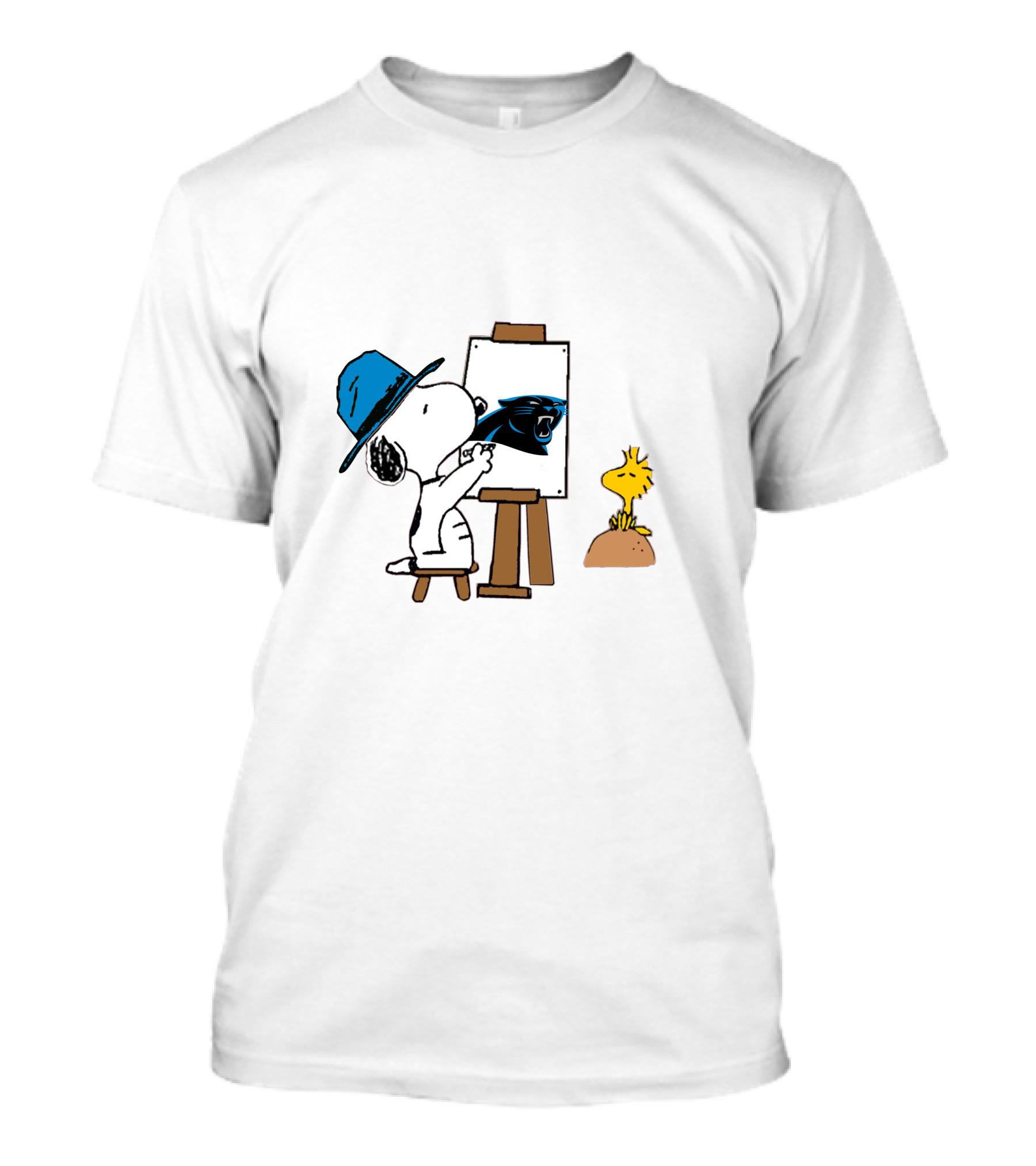 Panthers Painting With Snoopy And Woodstock T-Shirt