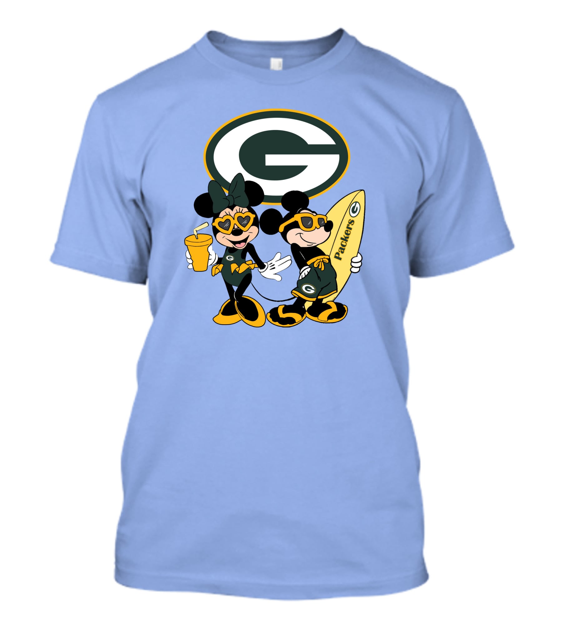 Packers Mickey Minnie Surfing Vacation Fun T-Shirt
