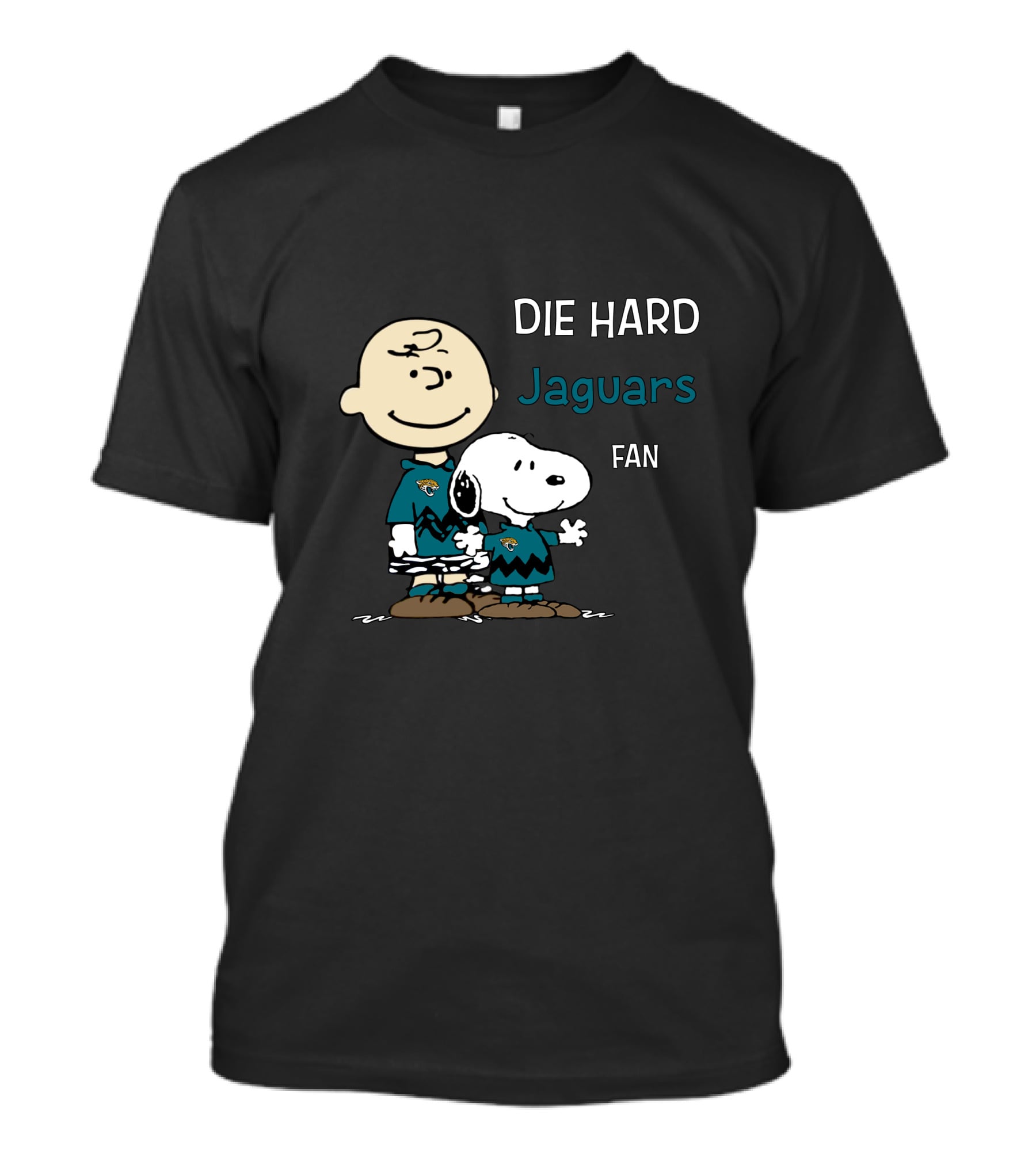 Die Hard Jaguars Fan Snoopy And Charlie Brown Fan Gear T-Shirt