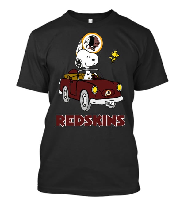 Snoopy Redskins Car Ride With Woodstock T-Shirt
