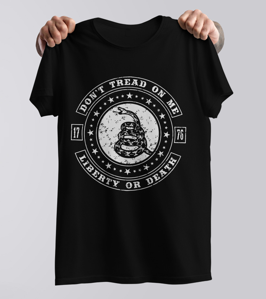 Don't Tread On Me 1776 Liberty Or Death Snake Emblem T-Shirt