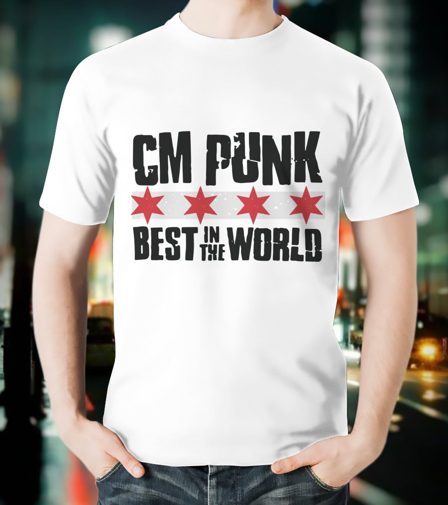 CM Punk Best In The World Red Stars T-Shirt