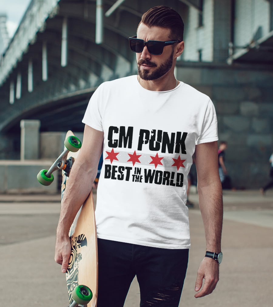 CM Punk Best In The World Red Stars T-Shirt