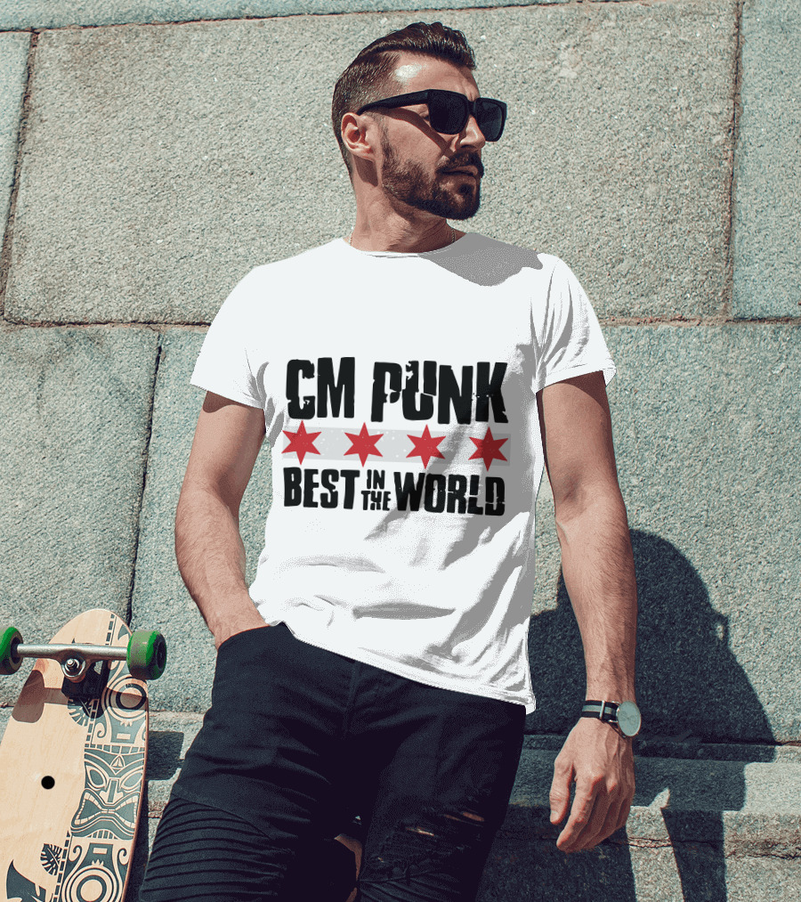 CM Punk Best In The World Red Stars T-Shirt