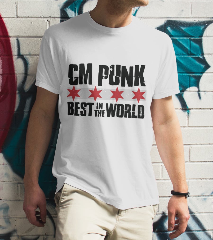 CM Punk Best In The World Red Stars T-Shirt