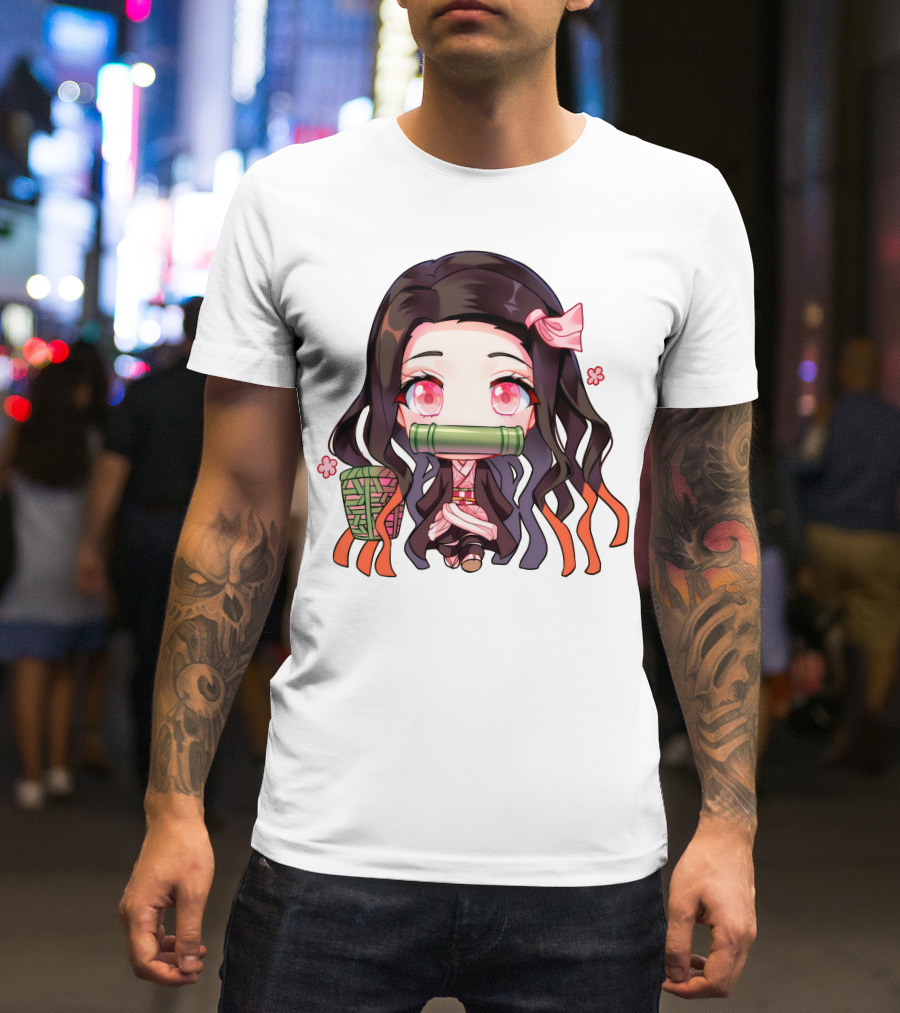 Nezuko Fanart Chibi Style Pink Aesthetic Character T-Shirt