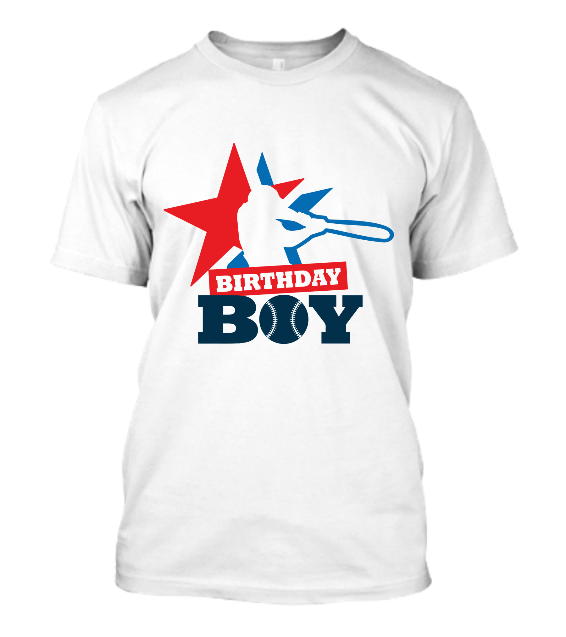 Birthday Boy Baseball Silhouette Star T-Shirt