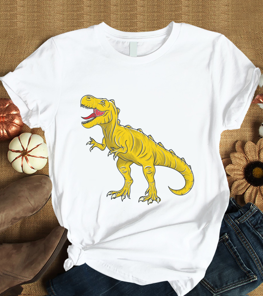 Yellow Dinosaur Tyrannosaurus Rex T-Shirt