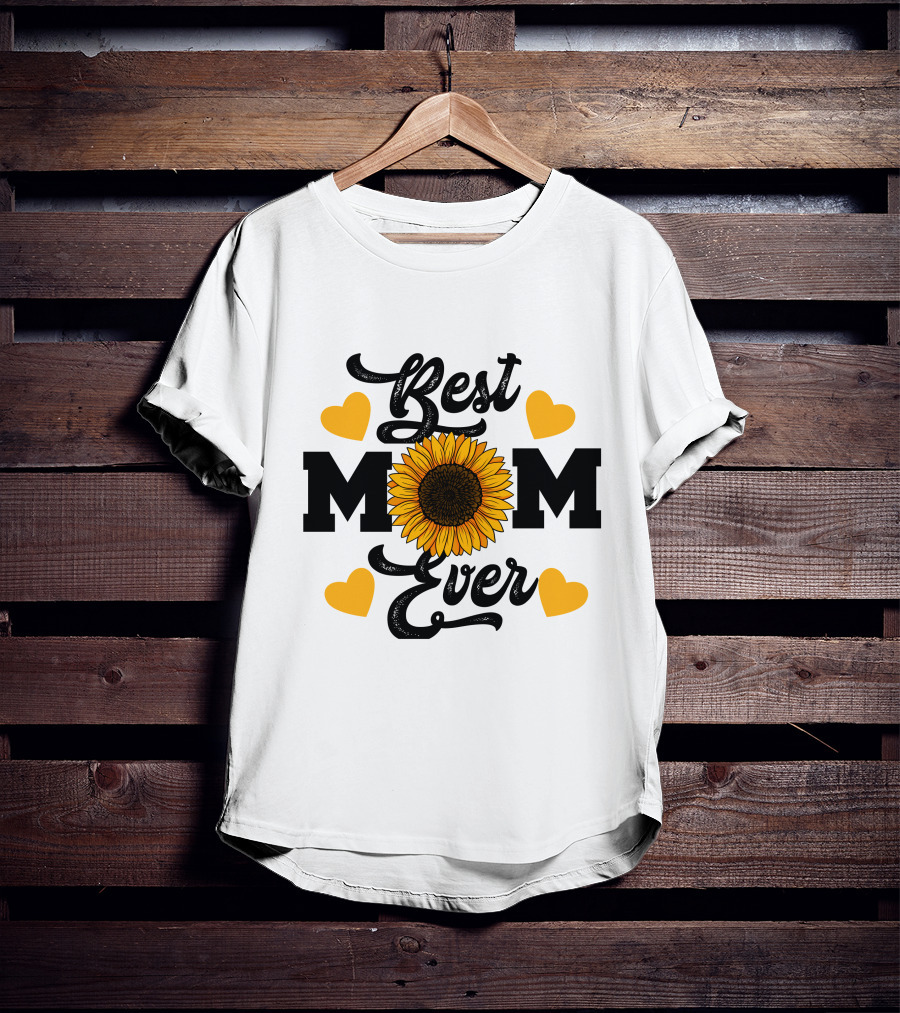 Best Mom Ever Sunflower Hearts T-Shirt
