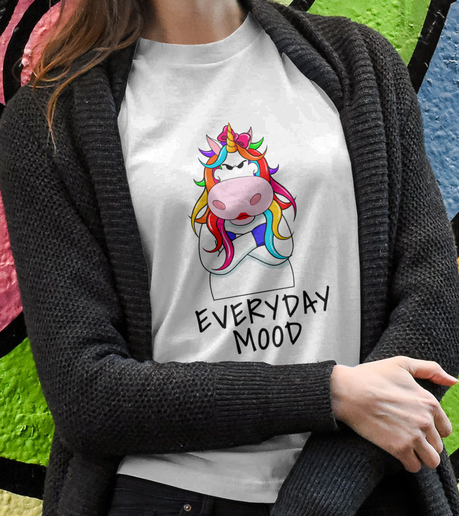 Everyday Mood Grumpy Rainbow Unicorn T-Shirt