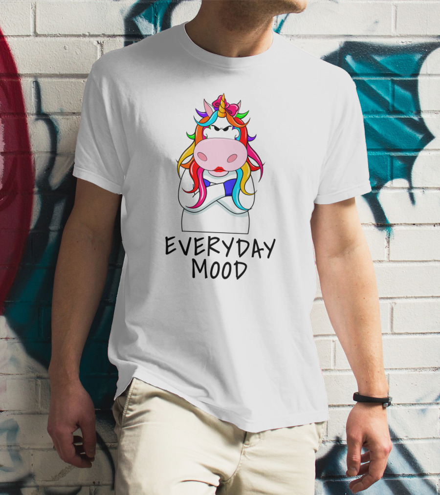 Everyday Mood Grumpy Rainbow Unicorn T-Shirt