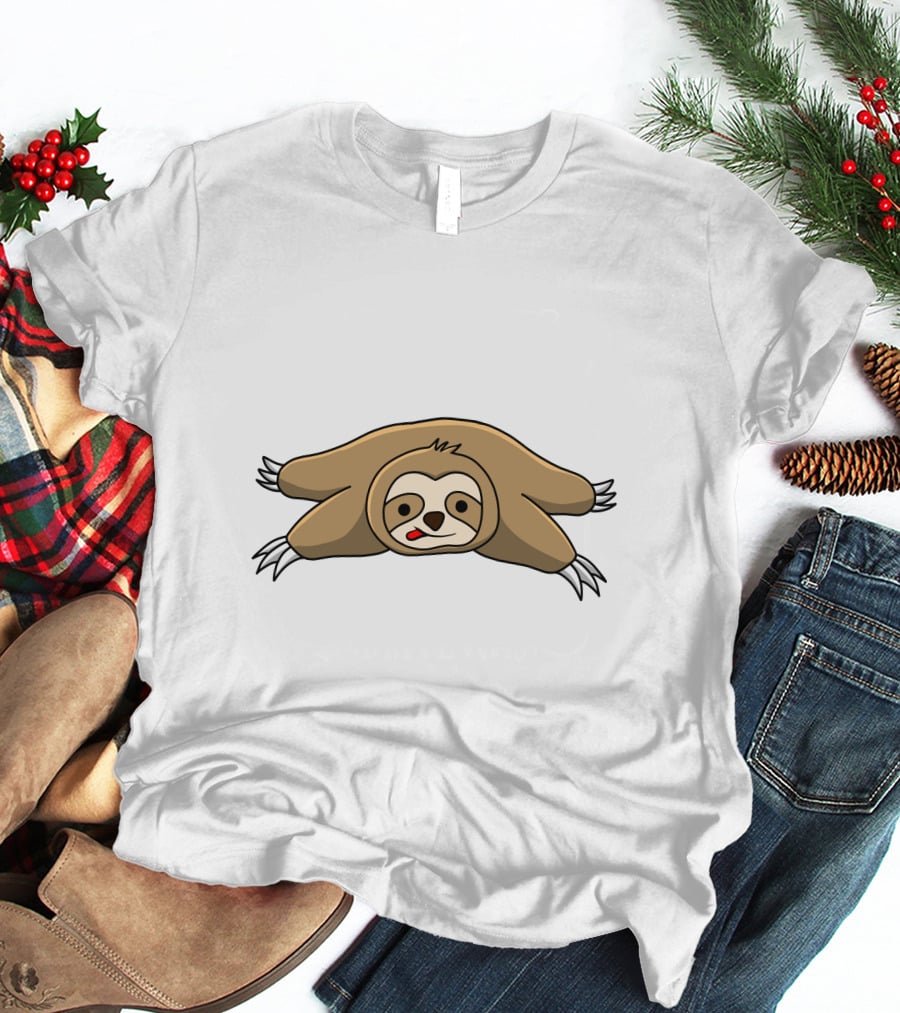 Lazy Sloth Relaxing With Tongue Out Iconic Pose T-Shirt