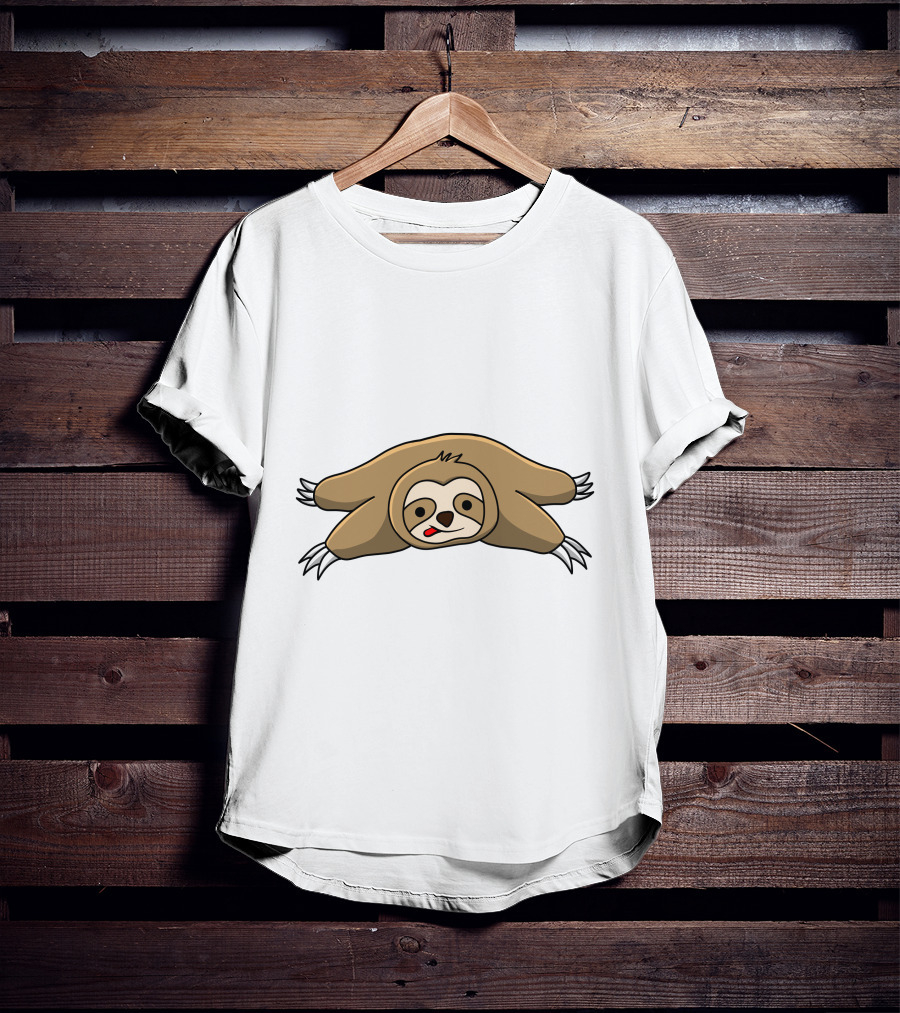 Lazy Sloth Relaxing With Tongue Out Iconic Pose T-Shirt
