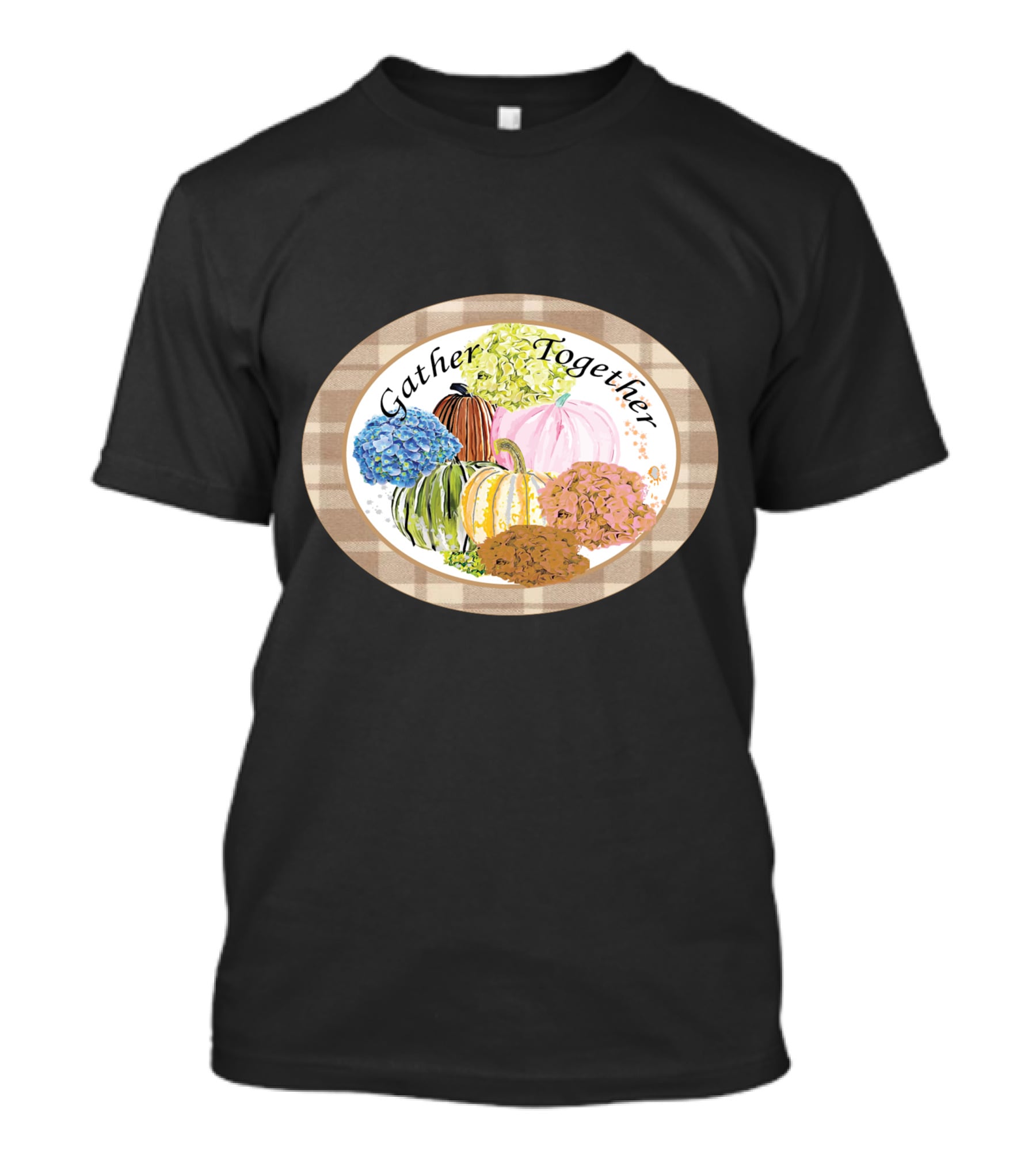 Gather Together Pumpkin Plaid Thanksgiving T-Shirt