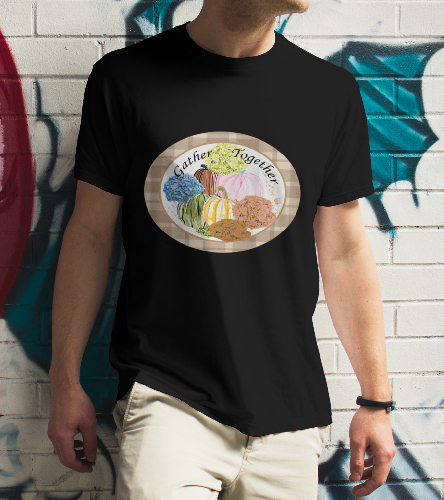 Gather Together Pumpkin Plaid Thanksgiving T-Shirt