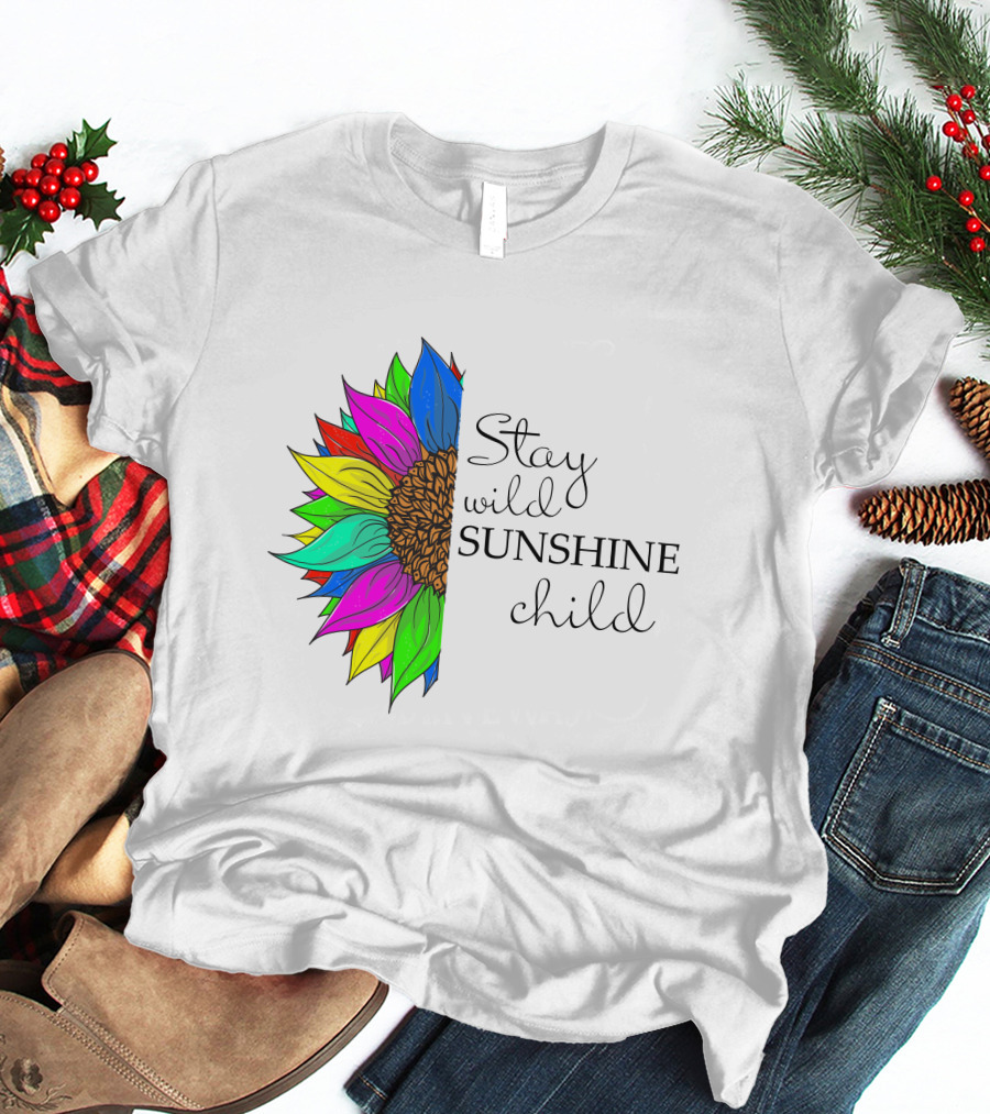 Stay Wild Sunshine Child Multicolored Sunflower T-Shirt