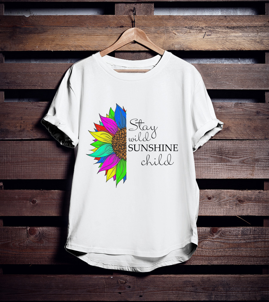 Stay Wild Sunshine Child Multicolored Sunflower T-Shirt