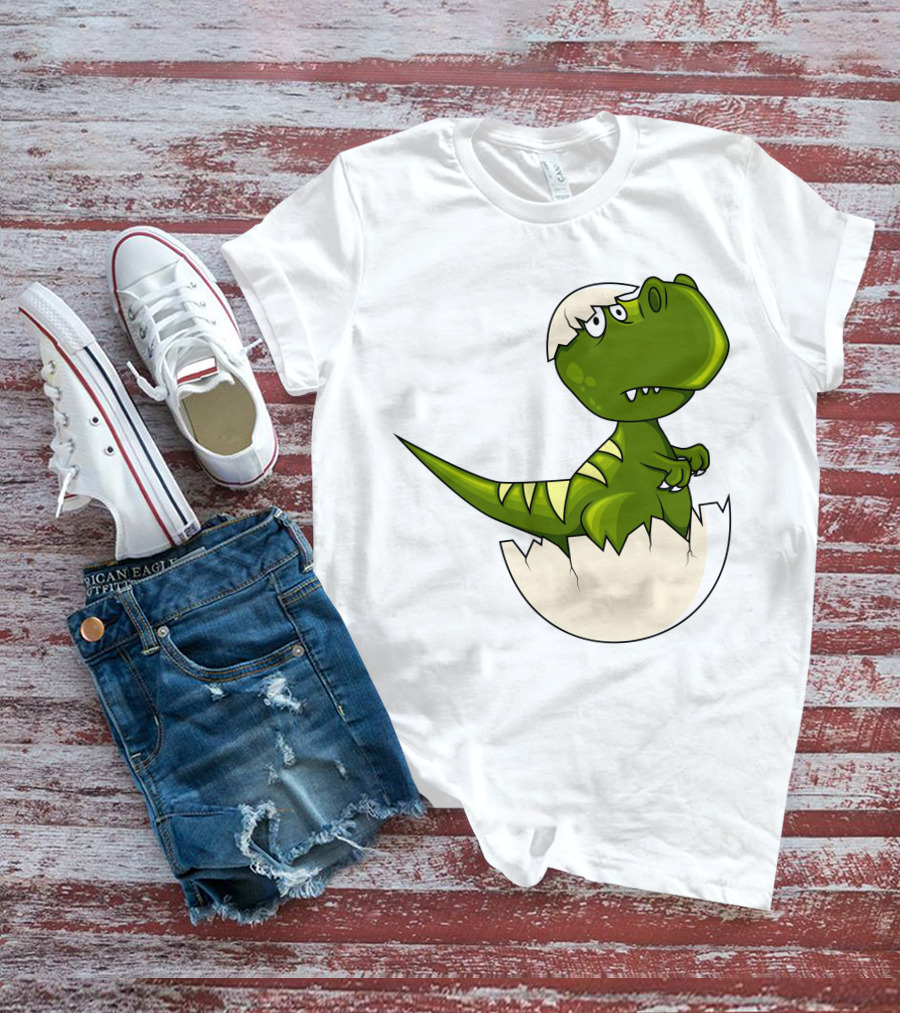 Baby Dragon Hatching From Egg With Playful Expression T-Shirt