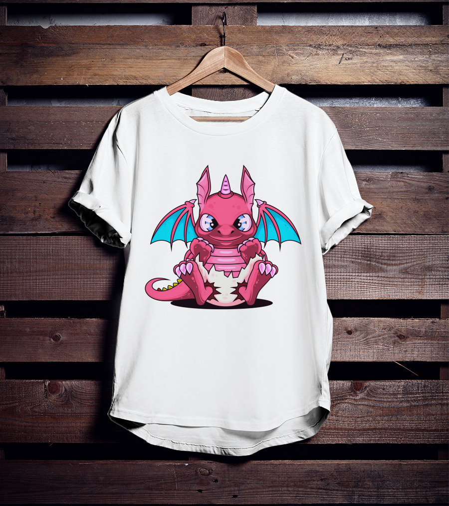 Pink Dragon Cute Cerulean Winged Hatchling T-Shirt