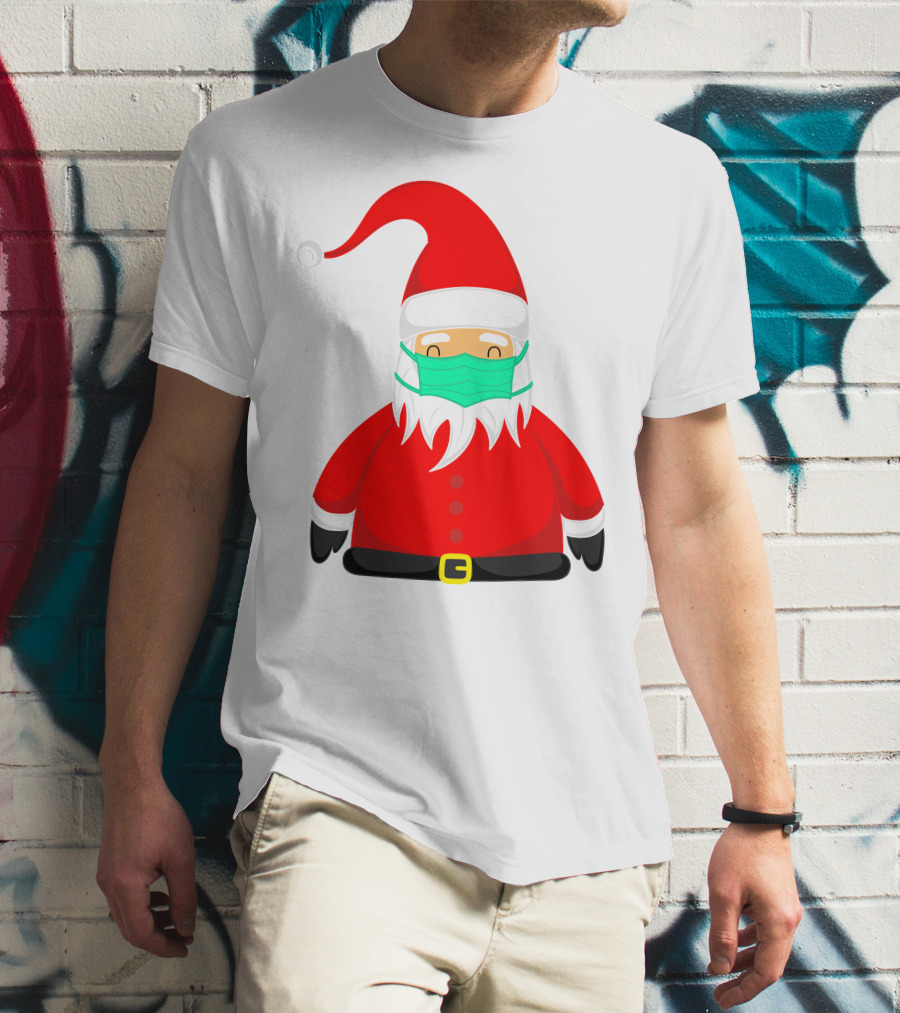 Santa Claus Wearing Green Face Mask T-Shirt