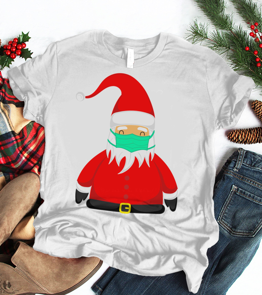 Santa Claus Wearing Green Face Mask T-Shirt
