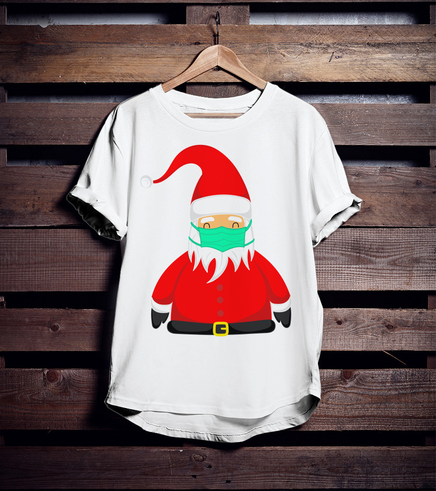Santa Claus Wearing Green Face Mask T-Shirt