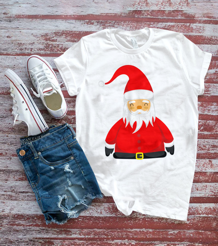 Santa Claus Outfit On Christmas Cartoon T-Shirt