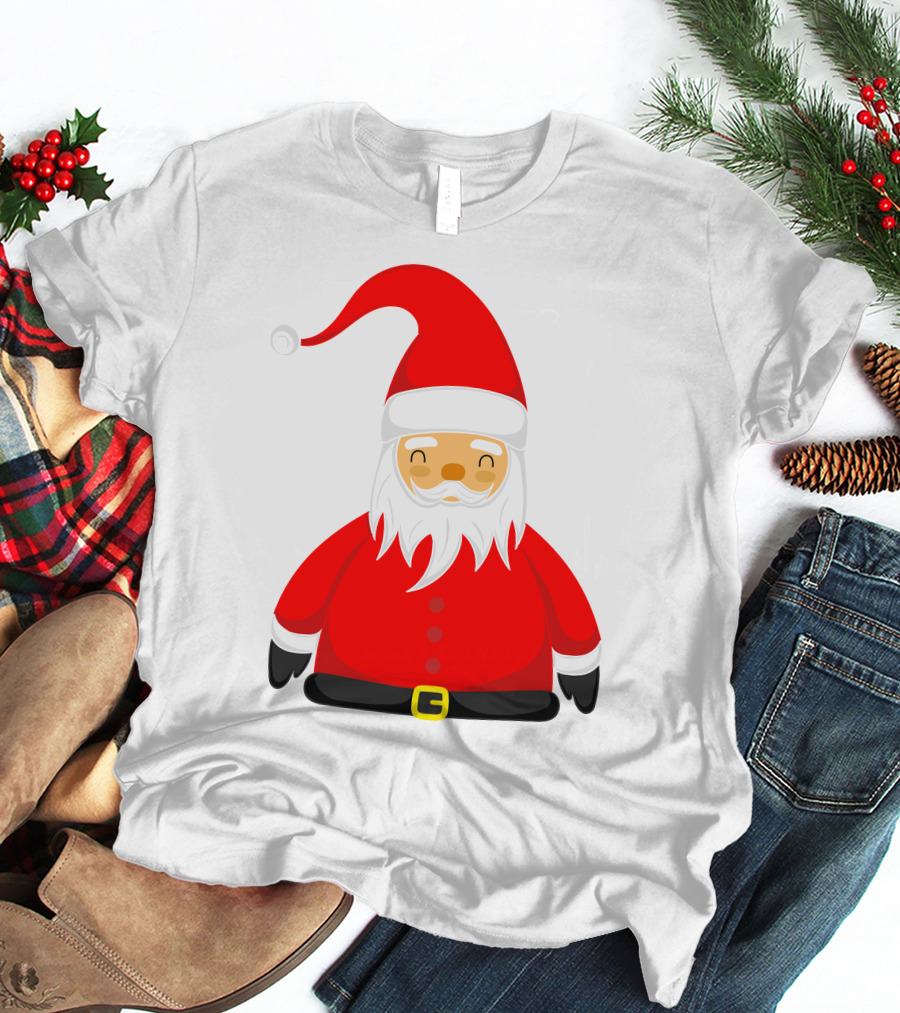 Santa Claus Outfit On Christmas Cartoon T-Shirt