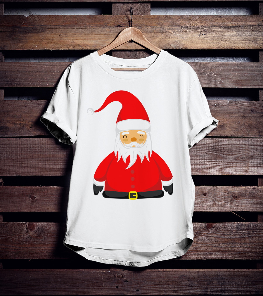 Santa Claus Outfit On Christmas Cartoon T-Shirt