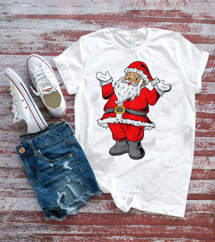 Funny Santa Claus Hands Up In Classic Red Suit T-Shirt