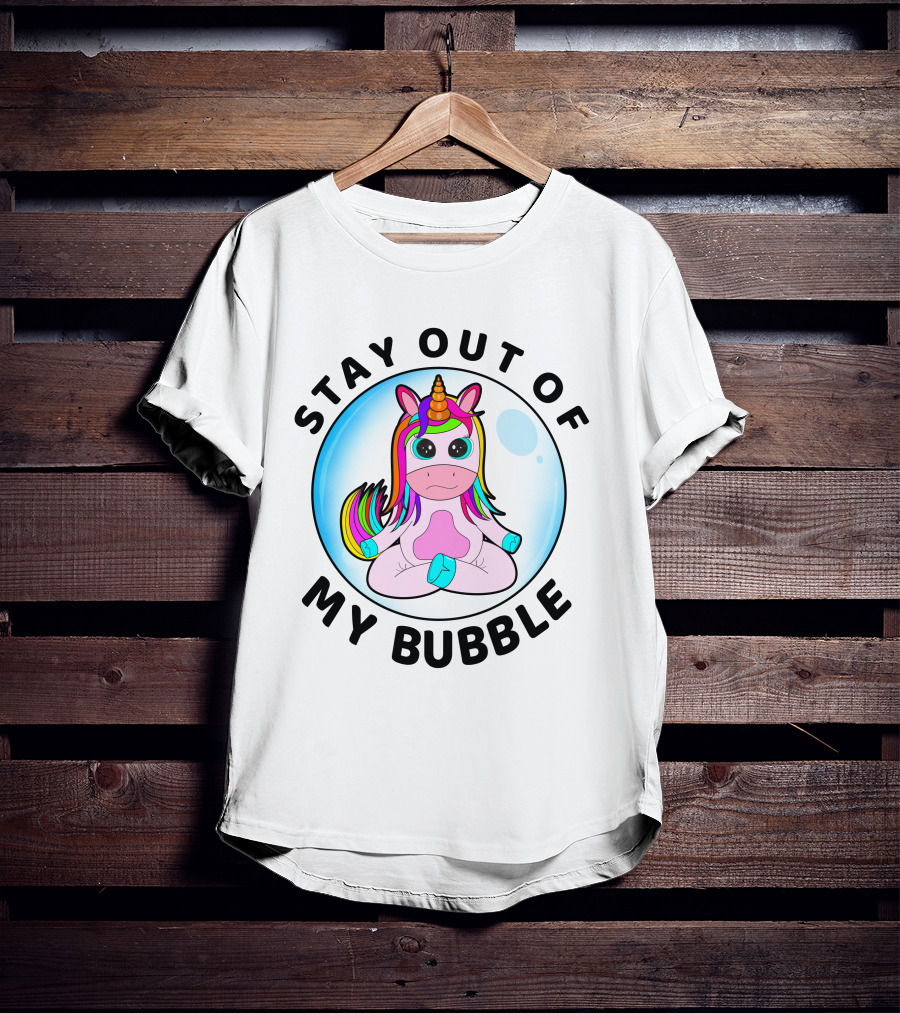 Stay Out Of My Bubble Rainbow Baby Unicorn T-Shirt