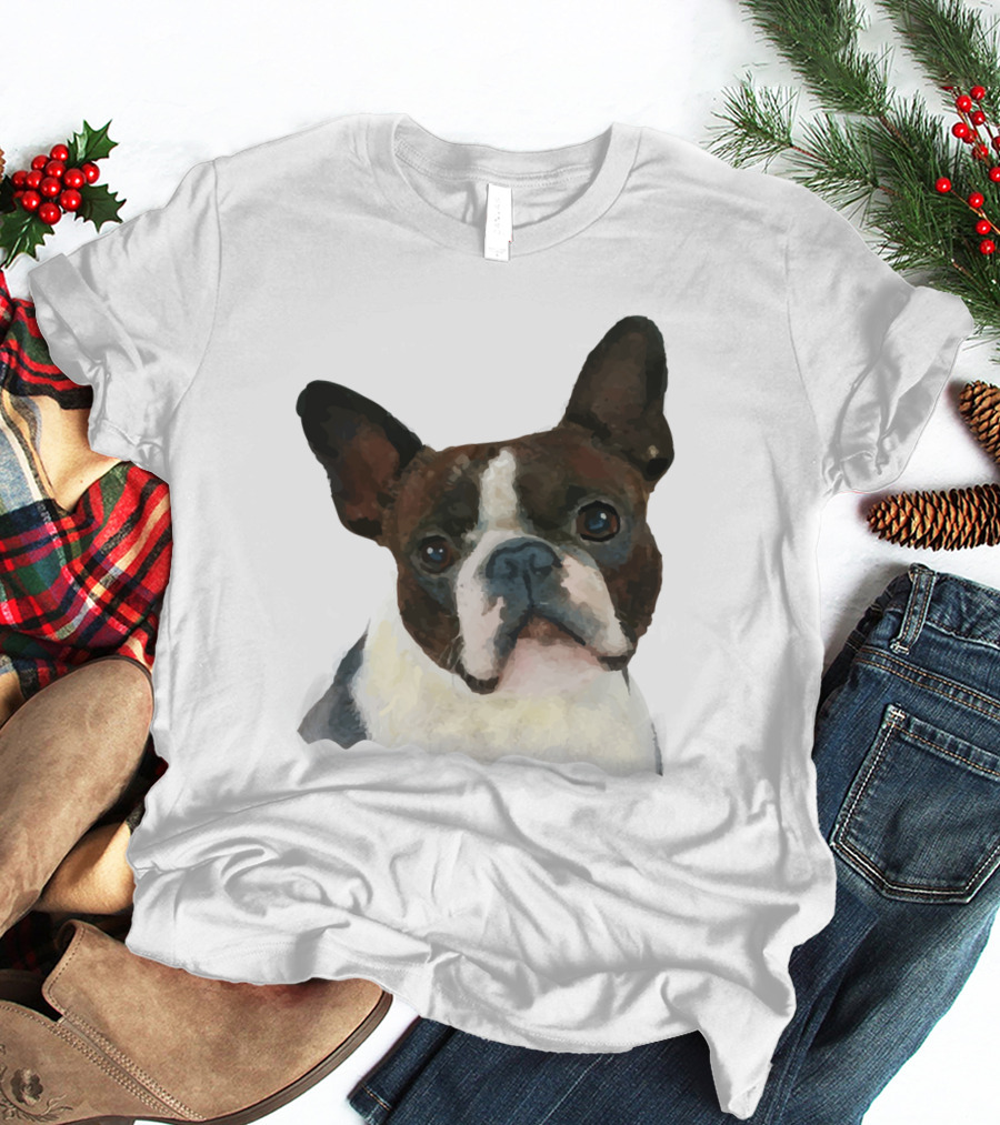 Watercolor French Bulldog Head T-Shirt