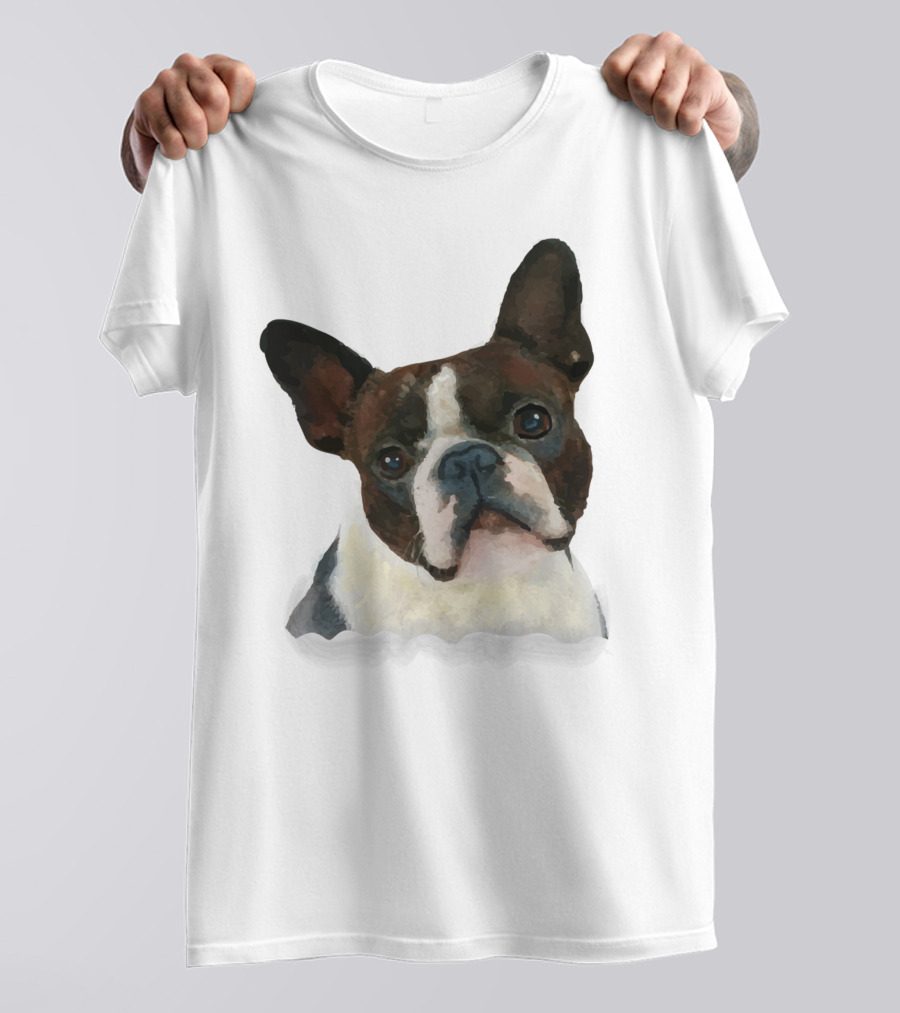 Watercolor French Bulldog Head T-Shirt