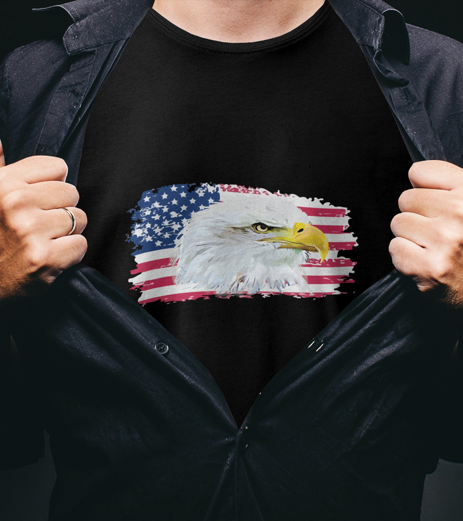American Flag Bald Eagle T-Shirt
