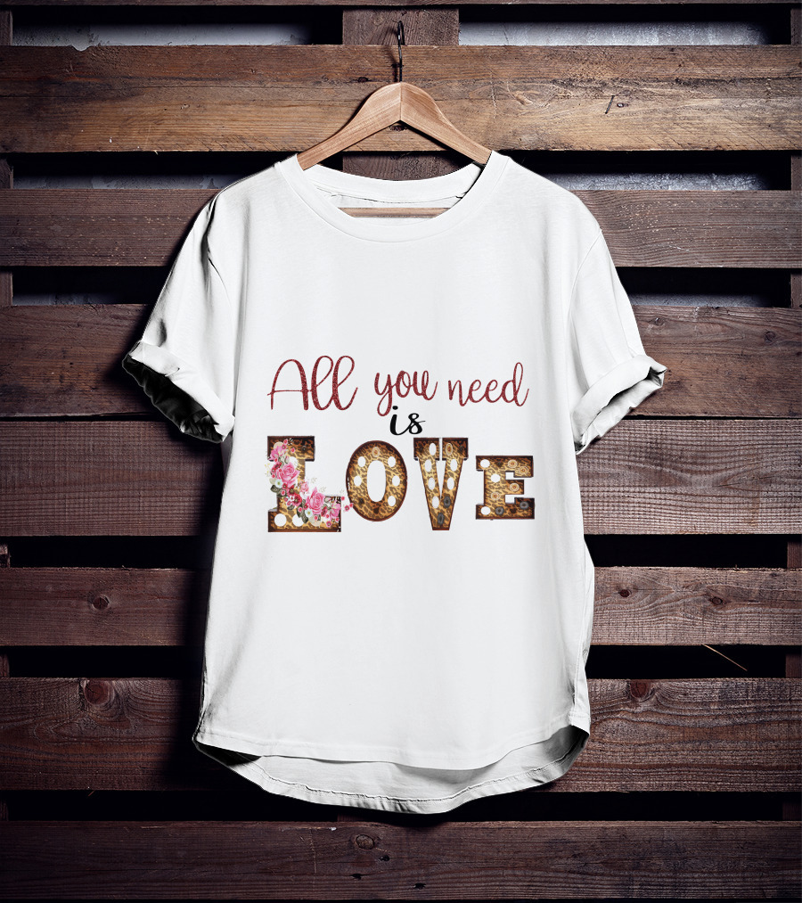 All You Need Is Love Floral Marquee Lights T-Shirt