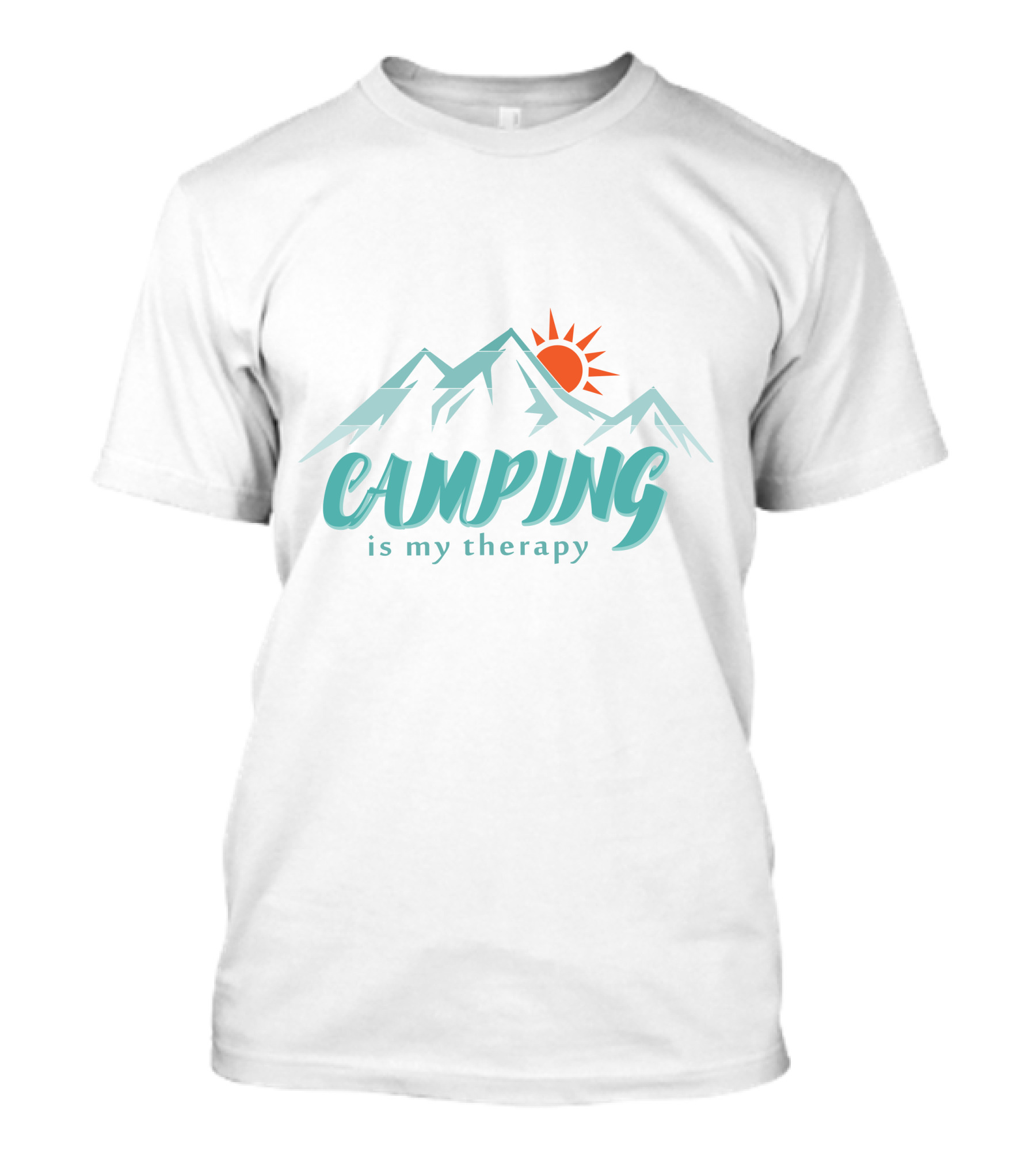 Camping Is My Therapy Mountains Sun T-Shirt