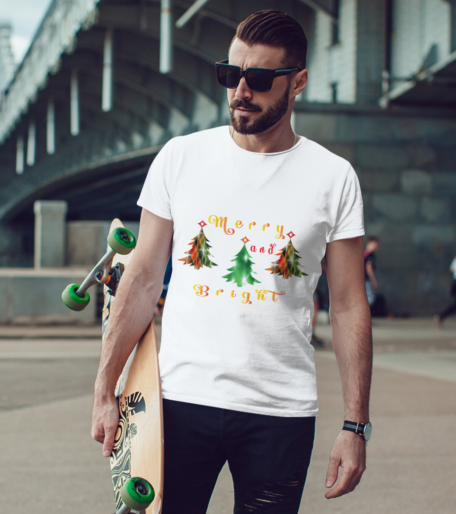 Merry And Bright Christmas Trees T-Shirt
