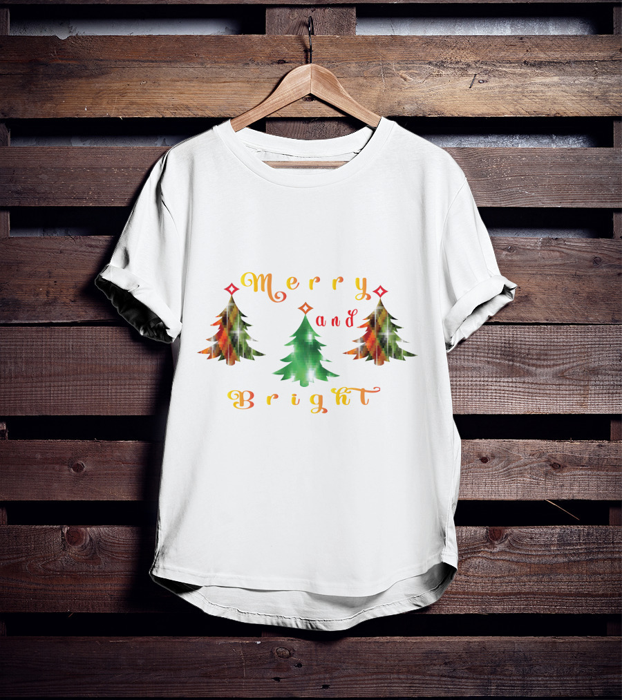 Merry And Bright Christmas Trees T-Shirt