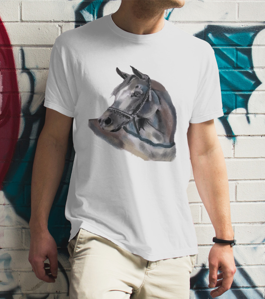 Watercolor Portrait Of Arabian Horse Head T-Shirt