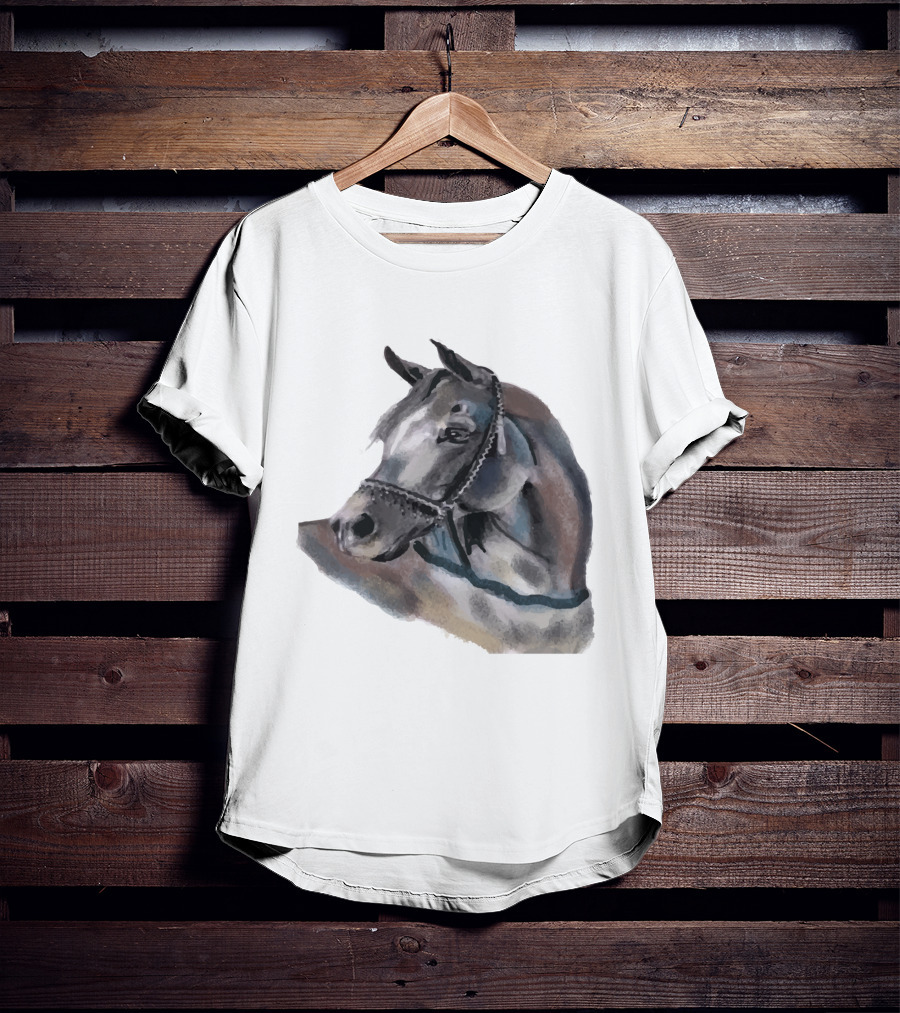 Watercolor Portrait Of Arabian Horse Head T-Shirt