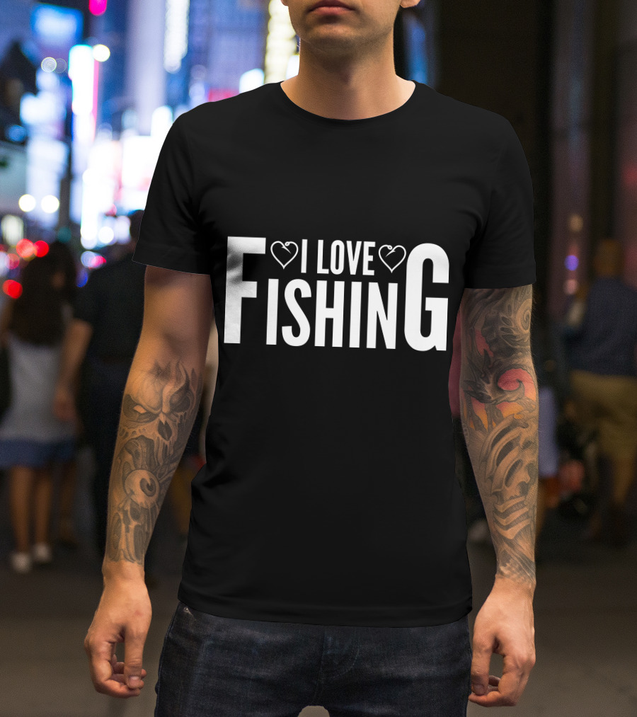 I Love Heart Fishing T-Shirt