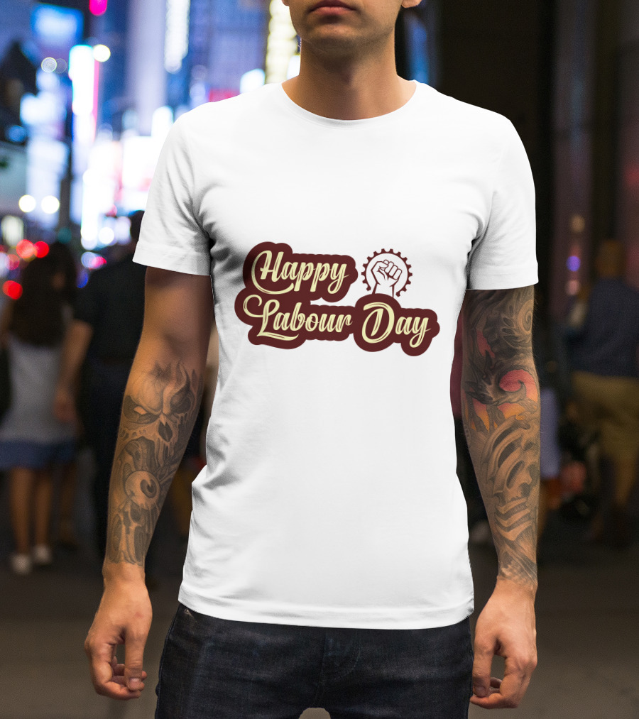 Happy Labour Day Fist And Gear T-Shirt