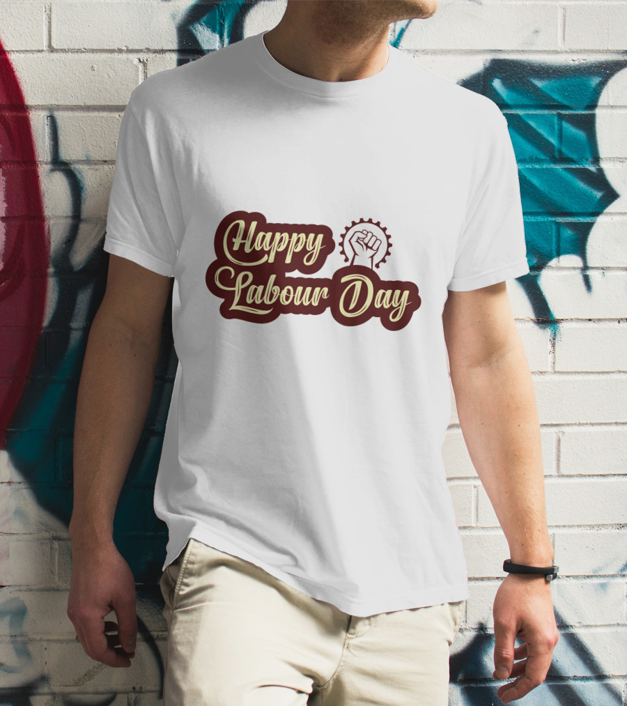 Happy Labour Day Fist And Gear T-Shirt