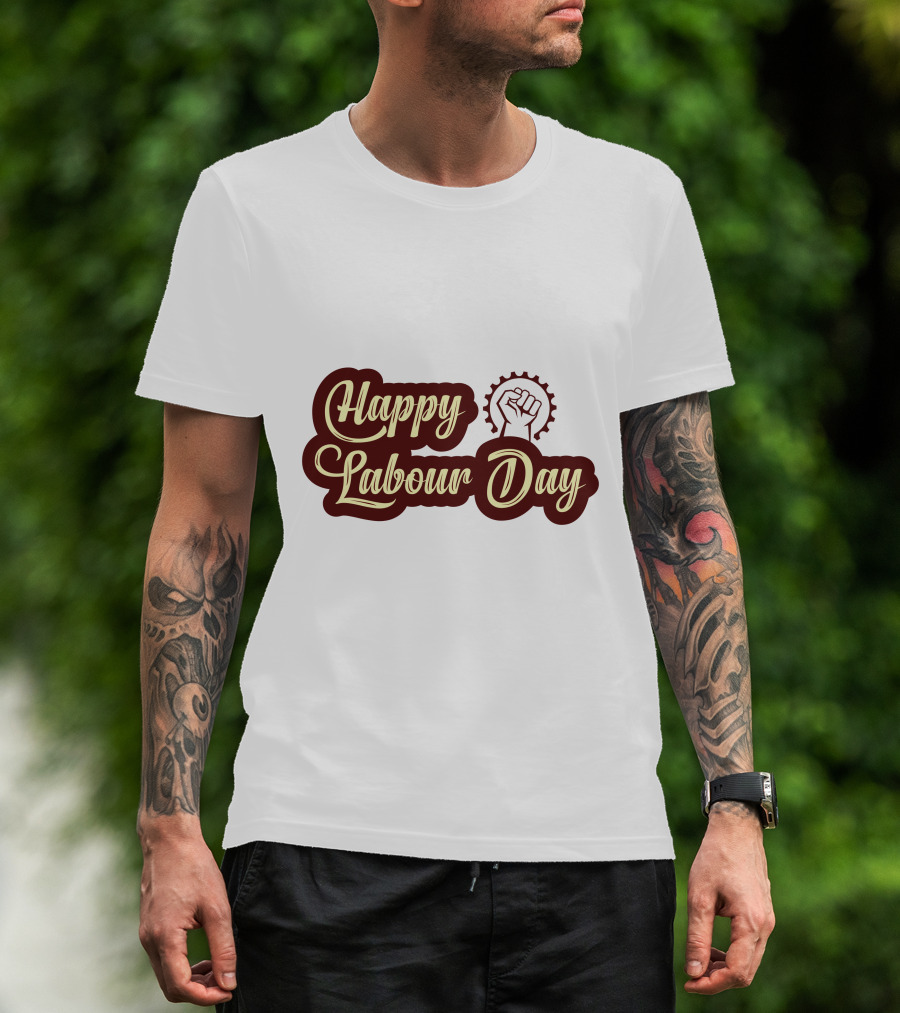 Happy Labour Day Fist And Gear T-Shirt