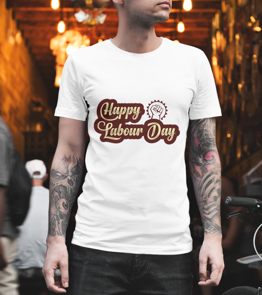 Happy Labour Day Fist And Gear T-Shirt