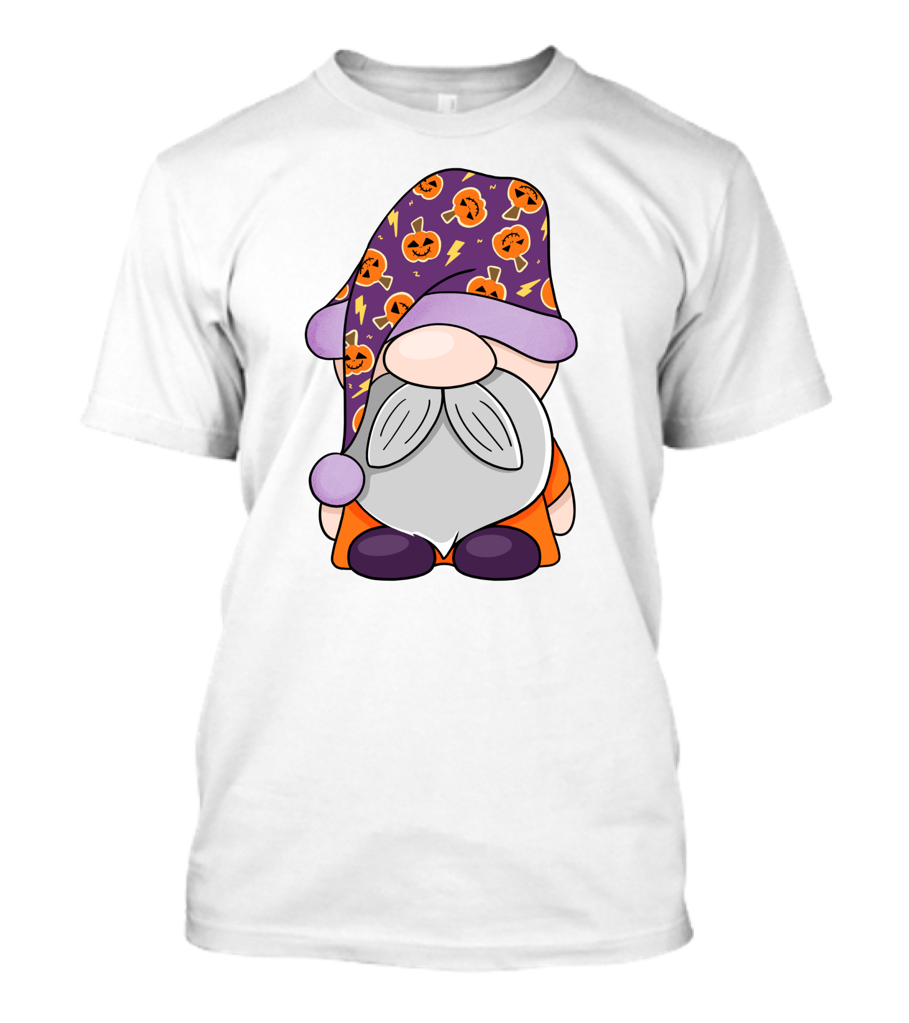 Fantastic Gnome Halloween Pumpkin Pattern Hat And Costume T-Shirt